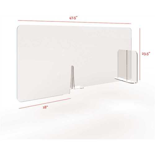 47.5 in. x 23.5 in. x 0.187 in. Extended Acrylic Sheet Side Desk Divider