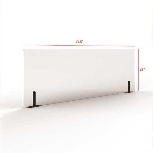 47.5 in. x 18 in. x 0.187 in. Acrylic Sheet Partition Divider Metal Base 1.75 in. Wide - Pair