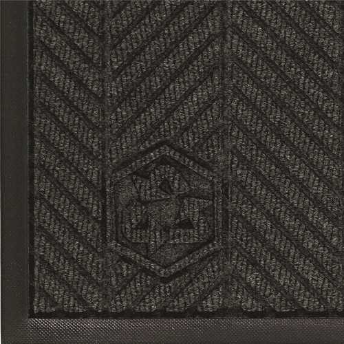 M+A Matting 2240700035 WaterHog Eco Elite Classic Black Smoke 35 in. x 59 in. Universal Cleated Backing Indoor / Outdoor Mat