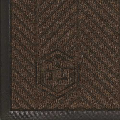 M+A Matting 2240750035 WaterHog Eco Elite Classic Chestnut Brown 35 in. x 59 in. Universal Cleated Backing Indoor / Outdoor Mat