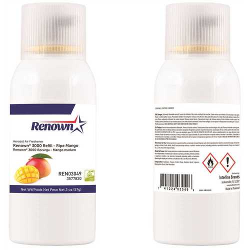 Renown REN03049 3000 Series 2 oz. Ripe Mango Odor Neutralizer Aerosol Dispenser Refill