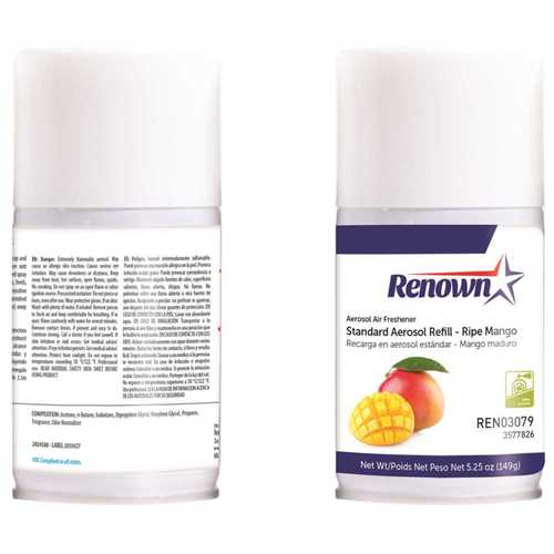 Renown REN03079 6 oz. Ripe Mango Odor Neutralizer Aerosol Dispenser Refill