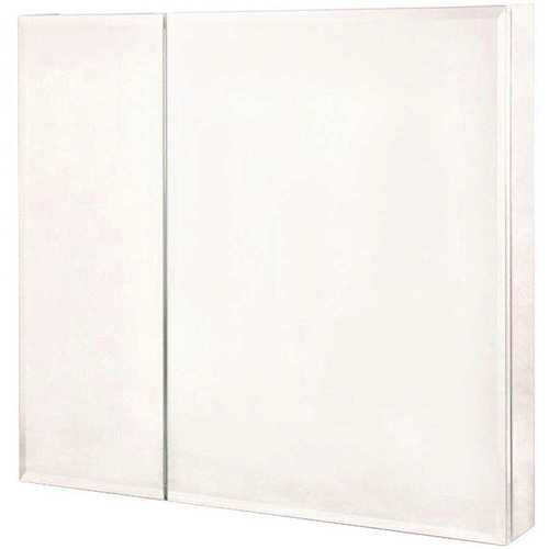 30 in. x 30 in. Frameless Recessed or Surface-Mount Bi-View Bathroom Medicine Cabinet with Beveled Mirror