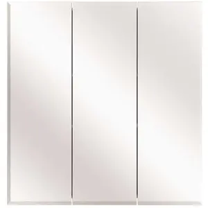 24-3/8 in. W x 25-1/4 in. H Frameless Surface-Mount Tri-View Bathroom Medicine Cabinet