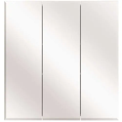Glacier Bay 45403 24-3/8 in. W x 25-1/4 in. H Frameless Surface-Mount Tri-View Bathroom Medicine Cabinet Silver