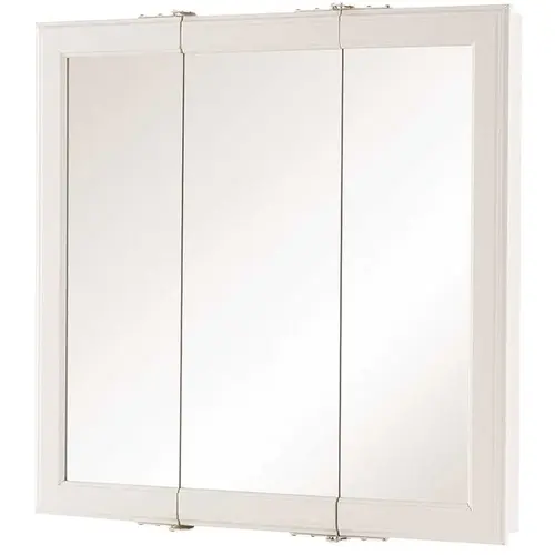 Home Decorators Collection 45394 24-3/16 in. W x 24-3/16 in. H Fog Free Framed Surface-Mount Tri-View Bathroom Medicine Cabinet in White