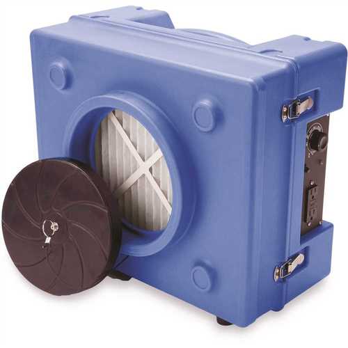 B-Air BA-RA-650-BL 1/3 HP 2.5 Amp HEPA Air Scrubber Purifier for Water Damage Restoration Negative Air Machine in Blue