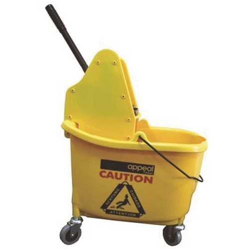 Appeal APP15501 35 Qt. Yellow Capacity Down-Press Mop Bucket Combo