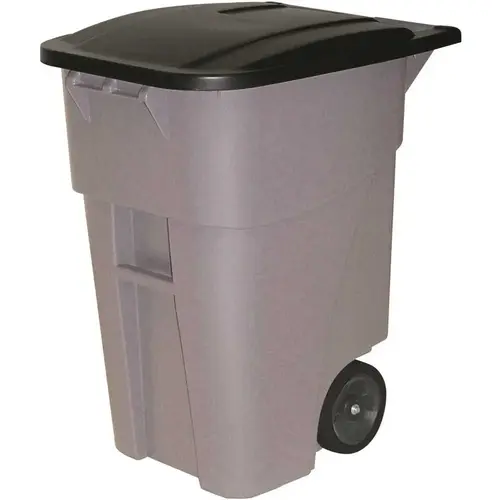 Brute 50 Gal. Gray Rollout Trash Can with Lid