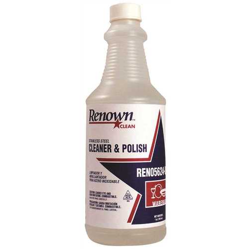 Renown 4596930 6X 32 oz. Non-Abrasive Stainless Steel Cleaner and Polisher Bottles that Leaves Protective Oils Behind