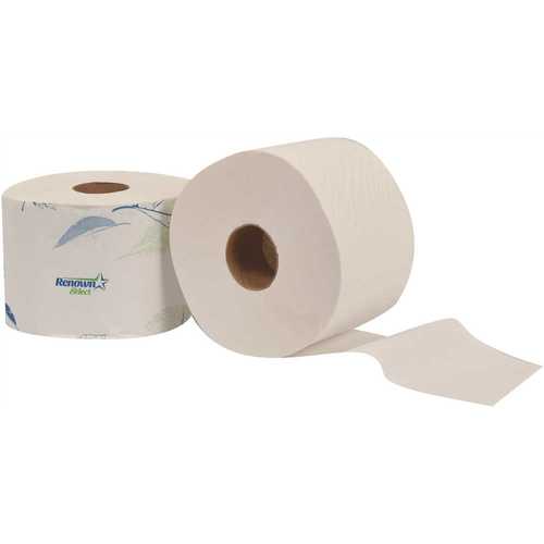 Renown REN06125-WB OptiCore 2-Ply Toilet Paper (865 Sheets per Roll ) White - pack of 36