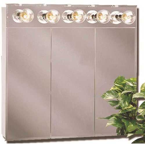 Tm Series 24 in. Beveled Mirror Lighted Tri-View Medicine Cabinet