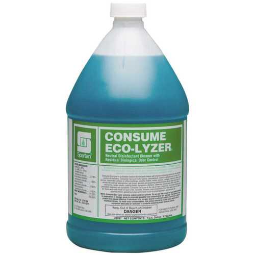 Spartan Chemical 329704 Consume Eco-Lyzer 1 Gallon Floral Scent Disinfectant/Deodorant Teal