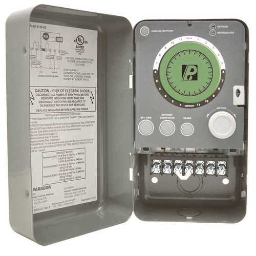 Paragon 9145-00 Defrost Timer, 1 SPDT, 1 SPST, Tri Volt Electronic, Time, Temperature, Pressure Termination