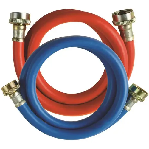 4 ft. Red and Blue PVC Washing Machine Fill Hose - Pair