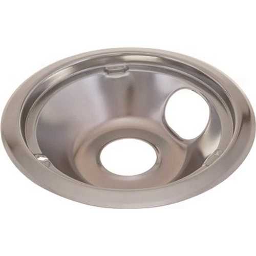 PIRATE BRANDS 560665 8 in. Electric Range Drip Pan Fits GE and Hotpoint Ranges in Chrome - pack of 6