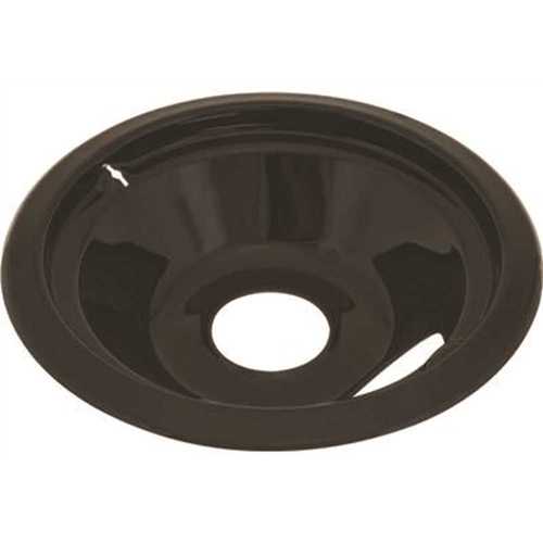 National Brand Alternative 560732 Porcelain-Coated Drip Pan for GE and Hotpoint Electric Ranges in Black, 6 in. - pack of 6