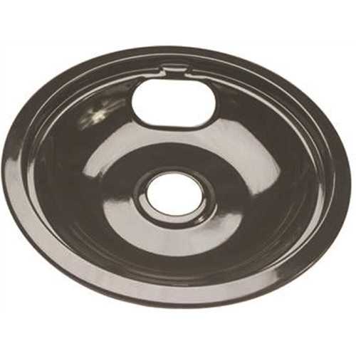 National Brand Alternative 560735 8 in. Porcelain-Coated Drip Pan for Whirlpool Electric Ranges in Black - pack of 6