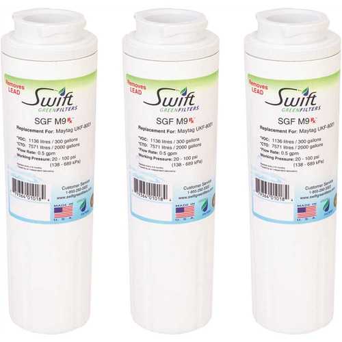 Swift Green Filters SGF-M9 Rx Replacement Water Filter for Maytag UKF-8001 - pack of 3
