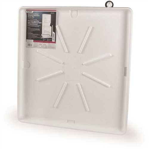 CAMCO MANUFACTURING 20762 28 in. x 30 in. Washing Machine Drain Pan Stackable with PVC Fitting