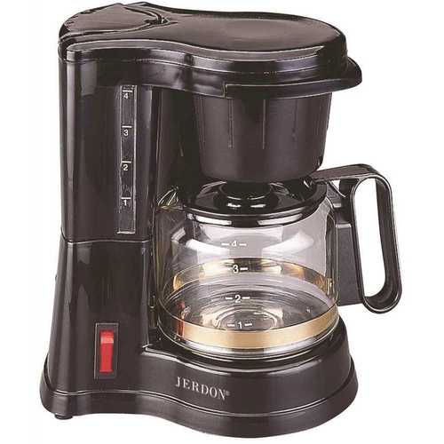 Jerdon CM430WD 4-Cup Black Drip Coffee Maker with Auto Off