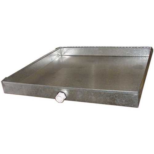 Master Flow 26DDP32X32 32 in. x 32 in. 26-Gauge Drain Pan with PVC Connector