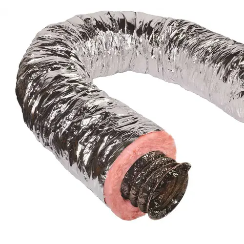 7 in. x 25 ft. Insulated Flexible Duct R6 Silver Jacket