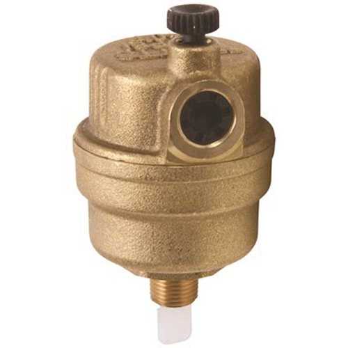 Automatic Vent Valve, 1/8 in. Male NPT Connection, Brass Body, Silicone Rubber Seal