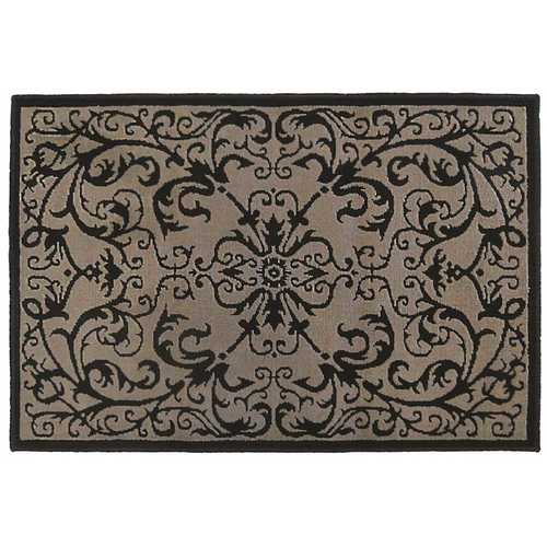 SCROLL BLACK ACCENT RUG, 31 IN. X 45 IN