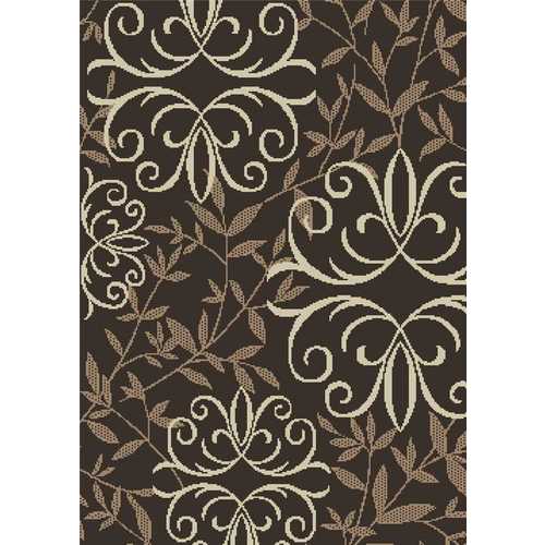 IRON FLEUR CHOCOLATE ACCENT RUG, 31 IN. X 45 IN