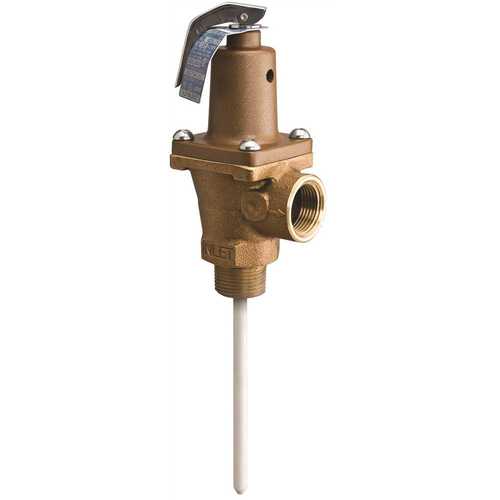 Watts 1 LF40XL7 150-210 1 in. Lead Free Brass Automatic Reseating T and P Relief Valve