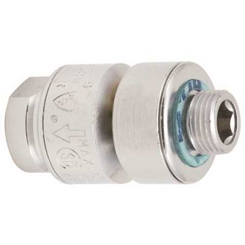 Dual Check Vacuum Breaker, Inline, Backflow Preventer, 3/8 in. Female NPT Inlet/Outlet, Chrome Plated Lead Free Brass