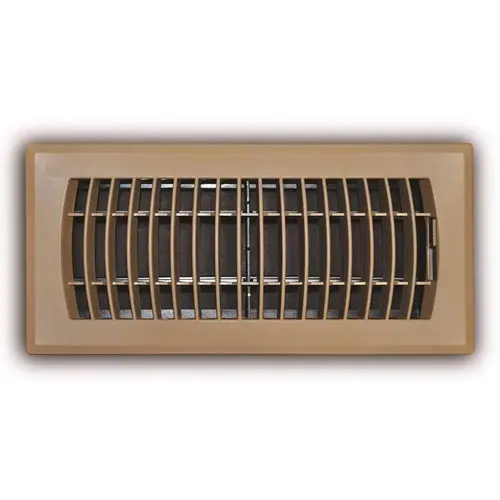 4 in. x 10 in. Brown Plastic Floor Register