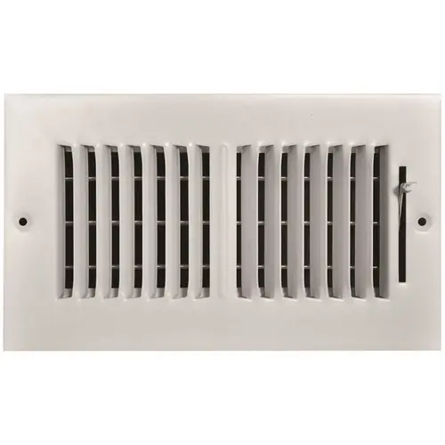 6 in. x 4 in. Steel 2 Way Wall/Ceiling Register White