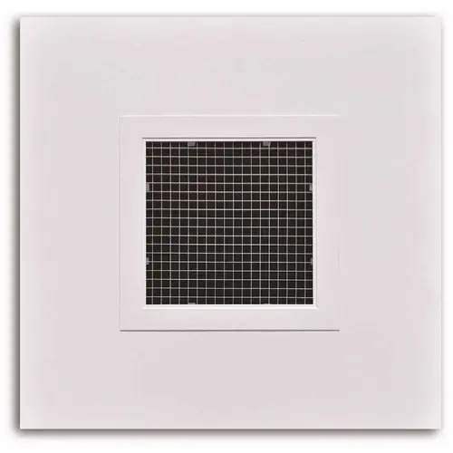 TruAire 1960RG-SQ06 Steel T-Bar Panel Return Air Grille with Acrylic Egg-Crate Core - 6 in. Square neck White