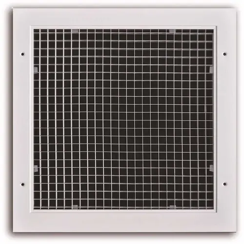 TruAire A970-SQ 10X10 10 in. x 10 in. Aluminum Egg-Crate Surface Mount Return Air Grill White