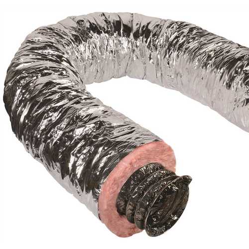 16 in. x 25 ft. Insulated Flexible Duct R8 Silver Jacket