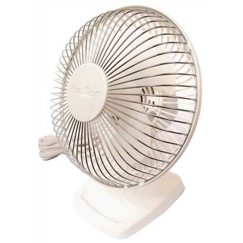 Air King 9146 6 in. 2-Speed Commercial Grade Desk Fan with Adjustable Head Gray