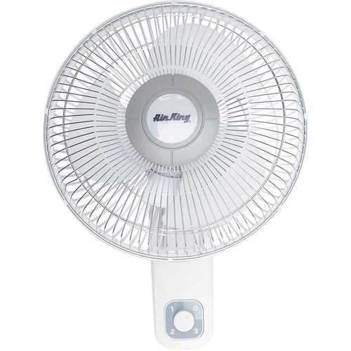 Air King 9012 12 in. 3-Speed Wall Mount Oscillating Personal Fan White