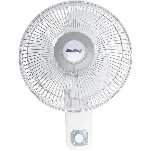 Air King 9012 12 in. 3-Speed Wall Mount Oscillating Personal Fan White