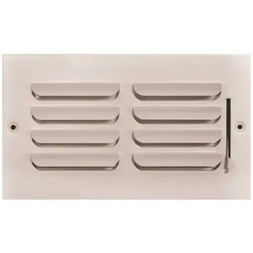 8 in. x 4 in. 1 Way Stamped Curved Blade Wall/Ceiling Register White