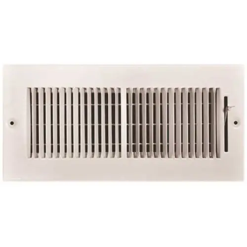 10 in. x 4 in. 2-Way Steel Wall/Ceiling Register 1/3 in. Fin Spacing White