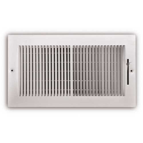 12 in. x 6 in. 2-Way 1/3 in. Fin Spaced Wall/Ceiling Register White