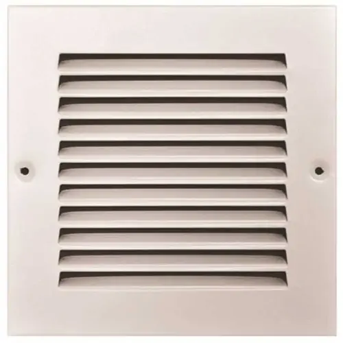 6 in. x 6 in. White Stamped Return Air Grille