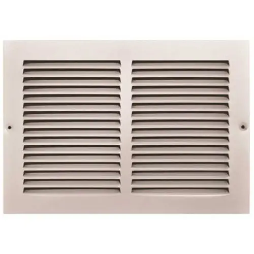 12 in. x 8 in. White Stamped Return Air Grille