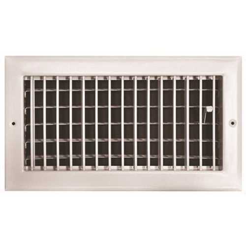 12 in. x 6 in. Adjustable 1 Way Wall/Ceiling Register White