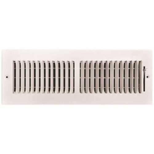 14 in. x 4 in. 2-Way Steel Wall/Ceiling Register , White