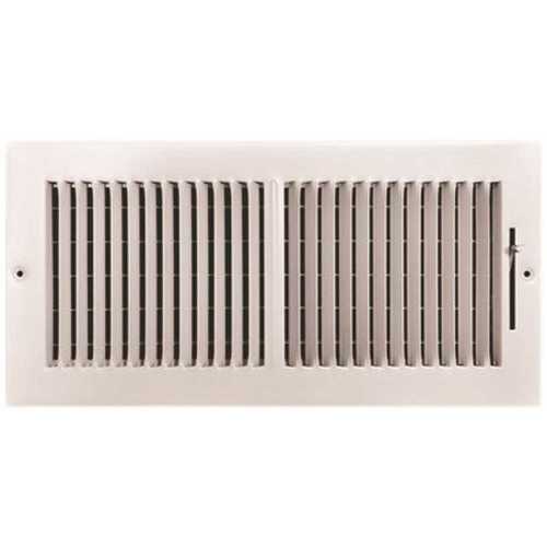 14 in. x 6 in. 2-Way Steel Wall/Ceiling Register , White