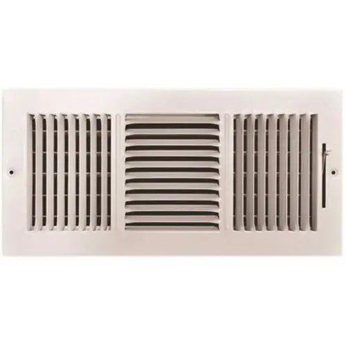 14 in. x 6 in. 3-Way Steel Wall/Ceiling Register , White