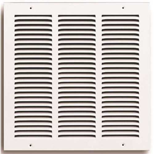 14 in. x 14 in. White Stamped Return Air Grille with 4 screw holes